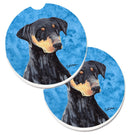 Blue Doberman Car Coasters – Set of 2 - Absorbent Stone with Fun & Functional Artwork SC9126BUCARC