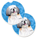 Blue Shih Tzu Car Coasters – Set of 2 - Absorbent Stone with Fun & Functional Artwork SC9128BUCARC