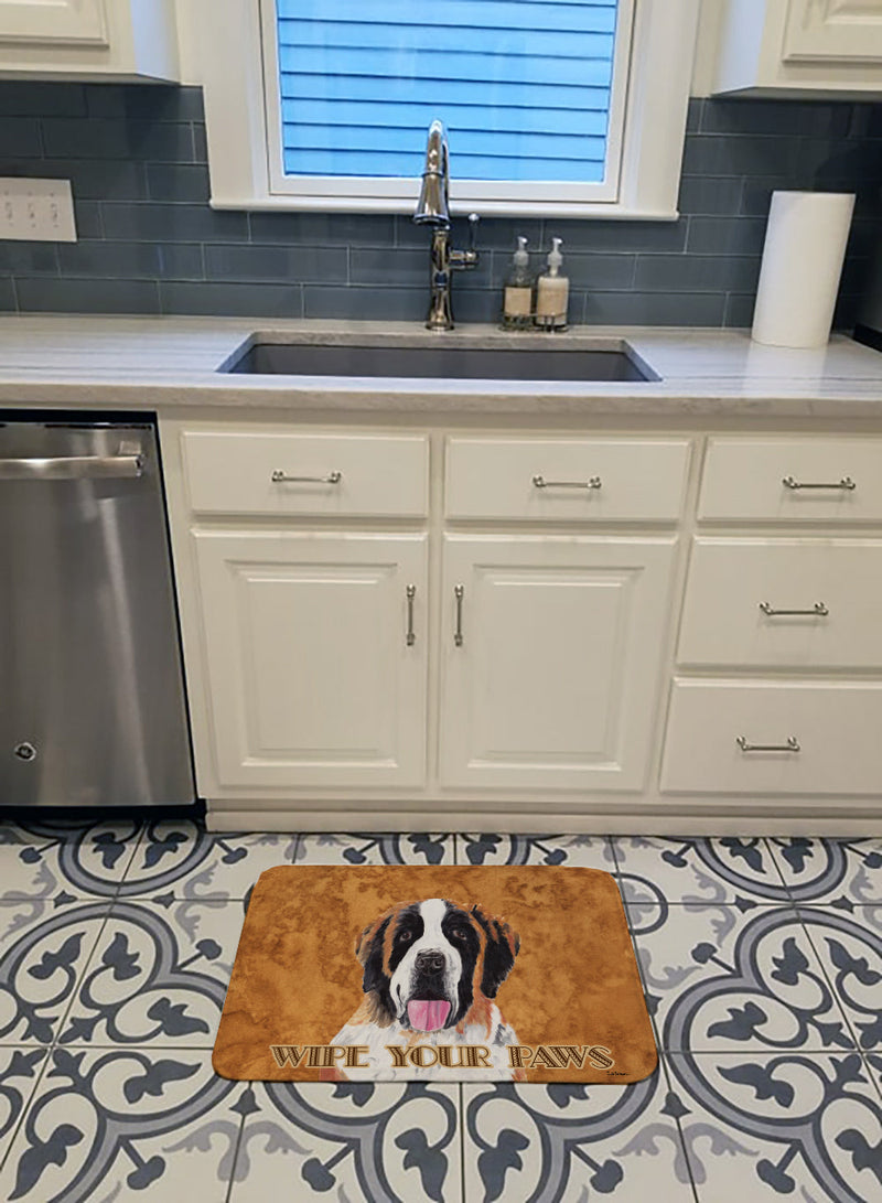 Saint Bernard Wipe your Paws Machine Washable Memory Foam Mat SC9129RUG