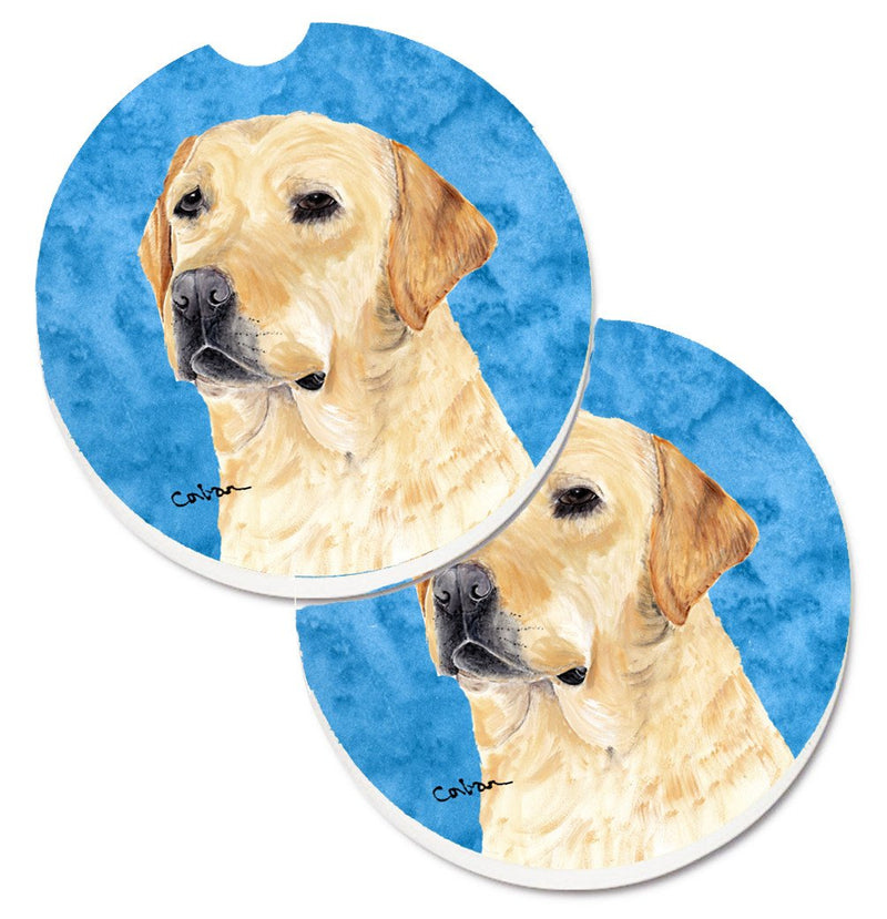 Blue Labrador Car Coasters – Set of 2 - Absorbent Stone with Fun & Functional Artwork SC9133BUCARC