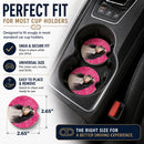 Pink Springer Spaniel Set of 2 Cup Holder Car Coasters Absorbent Round Sandstone Coasters Gifts for Men or Women, 2.5, Multicolor