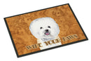 Bichon Frise Wipe your Paws Doormat Indoor Outdoor 18H X 27W Front Door Mat Rugs for Entryway, Non Slip Washable