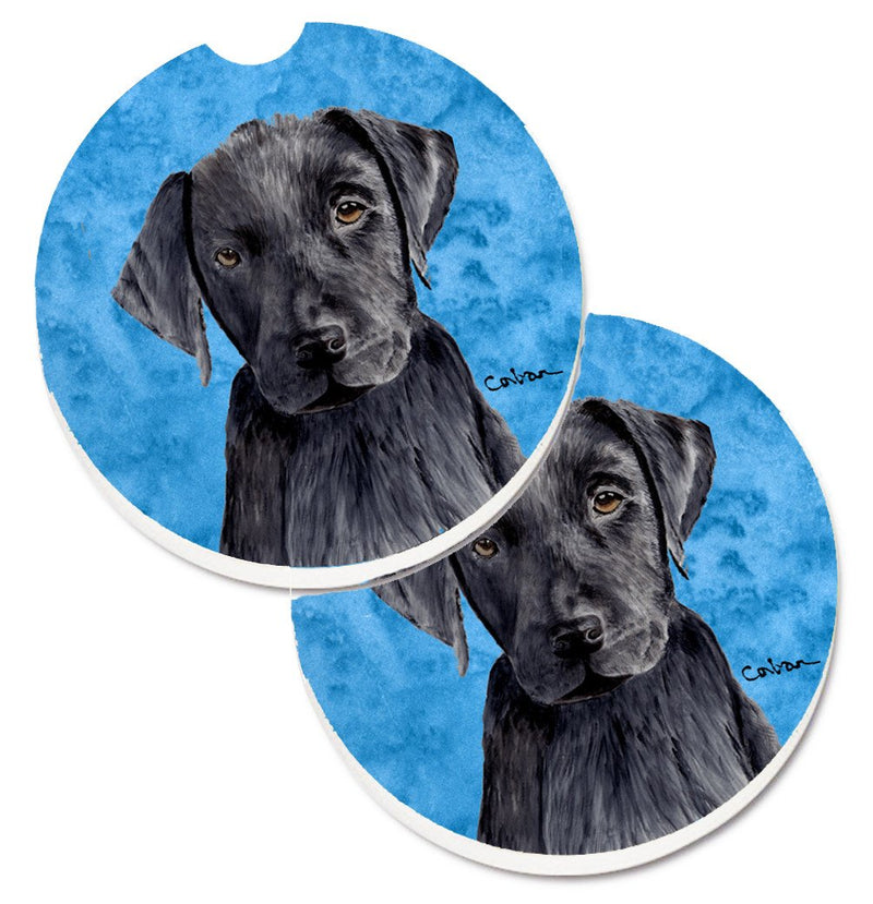 Blue Labrador Car Coasters – Set of 2 - Absorbent Stone with Fun & Functional Artwork SC9136BUCARC