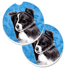 Blue Border Collie Car Coasters – Set of 2 - Absorbent Stone with Fun & Functional Artwork SC9138BUCARC