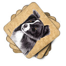 Border Collie Coasters - Set of 4 Lightweight Foam, Absorbent Drink Coasters