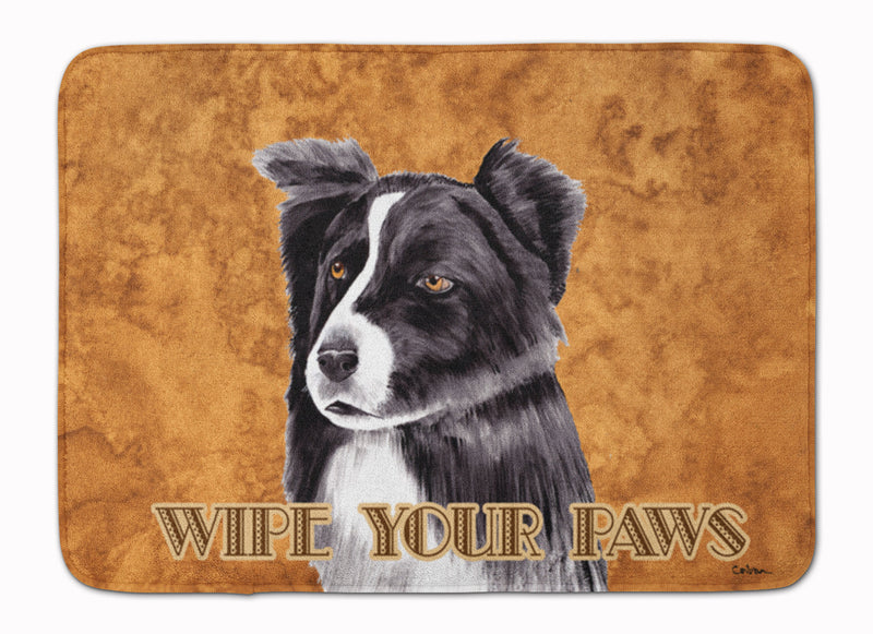 Border Collie Wipe your Paws Machine Washable Memory Foam Mat SC9138RUG