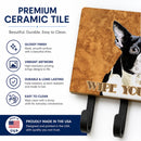 Boston Terrier Wipe your Paws Leash or Key Holder Wall Hooks, Coat Rack Wall Mount, for Hanging Keys, Towels, Aprons, Leashes