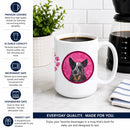 Pink Australian Cattle Dog Ceramic Coffee Mug 15 oz Decorative Large C Handle Mug Cup for Tea, Cocoa Hot Chocolate