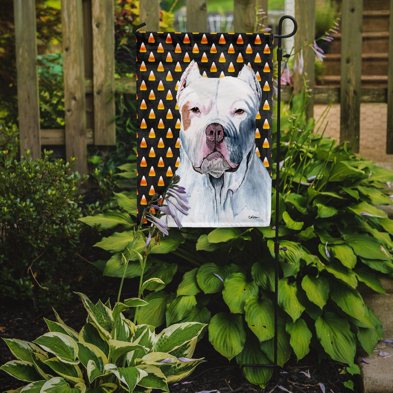 Pit Bull Candy Corn Halloween Portrait Flag Garden Size