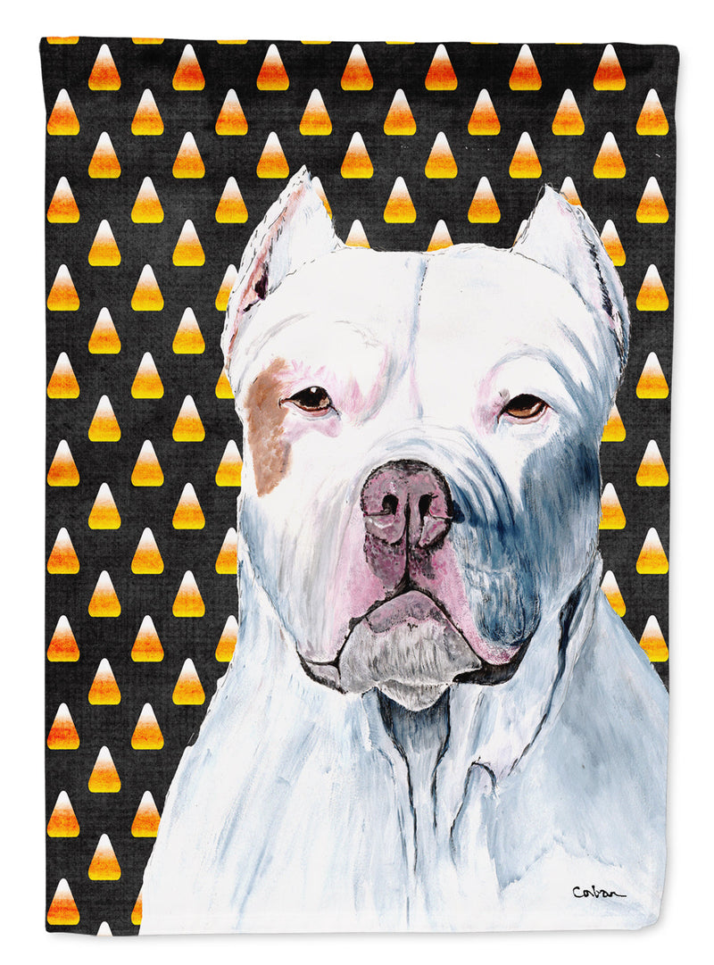 Pit Bull Candy Corn Halloween Portrait Flag Garden Size