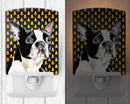 Boston Terrier Candy Corn Halloween Portrait Ceramic Night Light SC9171CNL