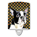 Boston Terrier Candy Corn Halloween Portrait Ceramic Night Light SC9171CNL
