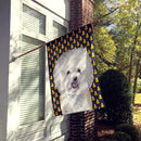 Bichon Frise Candy Corn Halloween Portrait House Flag 28x40 Porch Sleeve Pole Decorative Outside Yard Banner Artwork Wall Hanging, Polyester