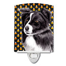 Border Collie Candy Corn Halloween Portrait Ceramic Night Light SC9177CNL