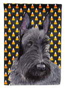 Scottish Terrier Candy Corn Halloween Portrait House Flag 28x40 Porch Sleeve Pole Decorative Outside Yard Banner Artwork Wall Hanging, Polyester