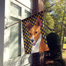 Basenji Candy Corn Halloween Portrait House Flag 28x40 Porch Sleeve Pole Decorative Outside Yard Banner Artwork Wall Hanging, Polyester