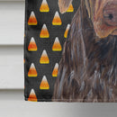 German Shorthaired Pointer Candy Corn Halloween Portrait House Flag 28x40 Porch Sleeve Pole Decorative Outside Yard Banner Artwork Wall Hanging, Polyester