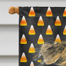 Australian Shepherd Candy Corn Halloween Portrait House Flag 28x40 Porch Sleeve Pole Decorative Outside Yard Banner Artwork Wall Hanging, Polyester
