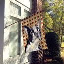 Boston Terrier Fall Leaves Portrait Flag Canvas House Size