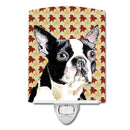 Boston Terrier Fall Leaves Portrait Ceramic Night Light SC9200CNL
