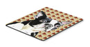 Boston Terrier Fall Leaves Portrait Mouse Pad, Hot Pad or Trivet