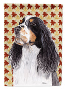 Springer Spaniel Fall Leaves Portrait House Flag 28x40 Porch Sleeve Pole Decorative Outside Yard Banner Artwork Wall Hanging, Polyester