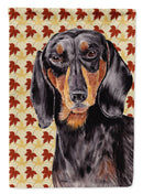 Dachshund Fall Leaves Portrait House Flag 28x40 Porch Sleeve Pole Decorative Outside Yard Banner Artwork Wall Hanging, Polyester