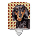 Dachshund Fall Leaves Portrait Ceramic Night Light Compact, UL-Certified, Ideal for Bedroom, Bathroom, Nursery, Hallway, Kitchen, 6x4x3, Multicolor