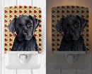 Labrador Black Fall Leaves Portrait Ceramic Night Light Compact, UL-Certified, Ideal for Bedroom, Bathroom, Nursery, Hallway, Kitchen, 6x4x3, Multicolor