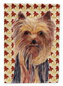 Yorkie Fall Leaves Portrait House Flag 28x40 Porch Sleeve Pole Decorative Outside Yard Banner Artwork Wall Hanging, Polyester