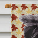 Border Collie Fall Leaves Portrait Flag Canvas House Size