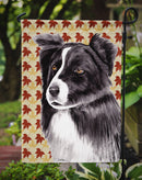 Border Collie Fall Leaves Portrait Garden Flag – Decorative Outdoor Yard Flag