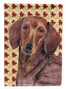 Dachshund Fall Leaves Portrait House Flag 28x40 Porch Sleeve Pole Decorative Outside Yard Banner Artwork Wall Hanging, Polyester