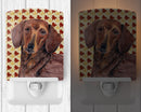 Dachshund Fall Leaves Portrait Ceramic Night Light Compact, UL-Certified, Ideal for Bedroom, Bathroom, Nursery, Hallway, Kitchen, 6x4x3, Multicolor