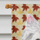 Westie Fall Leaves Portrait House Flag 28x40 Porch Sleeve Pole Decorative Outside Yard Banner Artwork Wall Hanging, Polyester