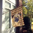 Pug Fall Leaves Portrait House Flag 28x40 Porch Sleeve Pole Decorative Outside Yard Banner Artwork Wall Hanging, Polyester
