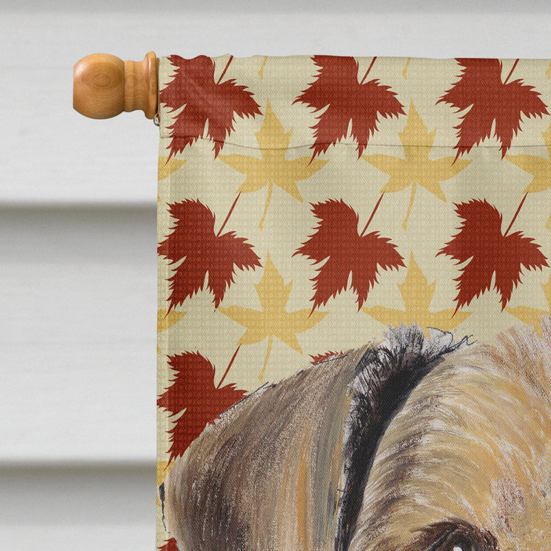 Airedale Fall Leaves Portrait Flag Canvas House Size