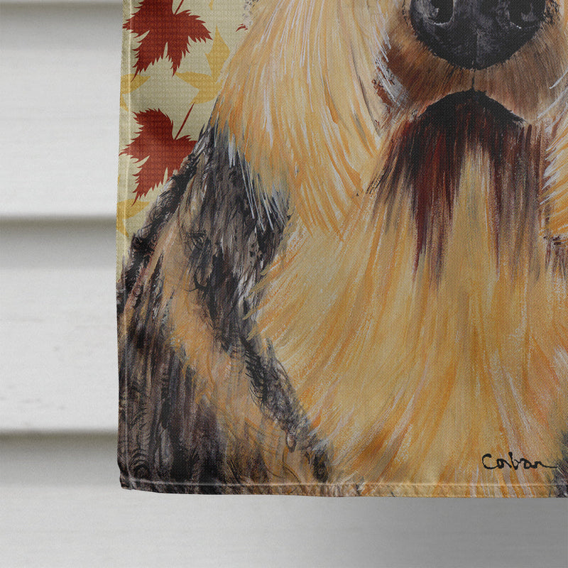 Airedale Fall Leaves Portrait Flag Canvas House Size