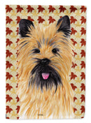 Cairn Terrier Fall Leaves Portrait House Flag 28x40 Porch Sleeve Pole Decorative Outside Yard Banner Artwork Wall Hanging, Polyester
