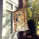 Labrador Yellow Fall Leaves Portrait House Flag 28x40 Porch Sleeve Pole Decorative Outside Yard Banner Artwork Wall Hanging, Polyester
