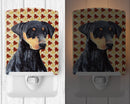 Doberman Fall Leaves Portrait Ceramic Night Light Compact, UL-Certified, Ideal for Bedroom, Bathroom, Nursery, Hallway, Kitchen, 6x4x3, Multicolor