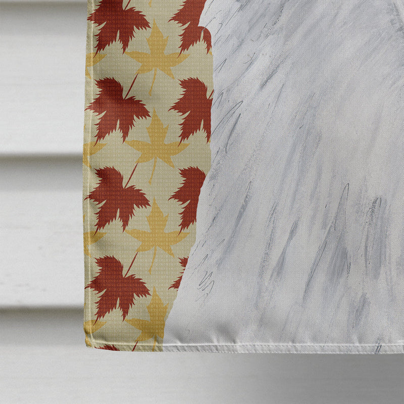 American Eskimo Fall Leaves Portrait Flag Canvas House Size