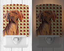 Vizsla Fall Leaves Portrait Ceramic Night Light Compact, UL-Certified, Ideal for Bedroom, Bathroom, Nursery, Hallway, Kitchen, 6x4x3, Multicolor