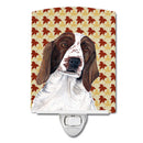 Welsh Springer Spaniel Fall Leaves Portrait Ceramic Night Light Compact, UL-Certified, Ideal for Bedroom, Bathroom, Nursery, Hallway, Kitchen, 6x4x3, Multicolor