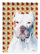 Pit Bull Fall Leaves Portrait Flag Canvas House Size