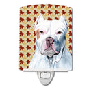 Pit Bull Fall Leaves Portrait Ceramic Night Light Compact, UL-Certified, Ideal for Bedroom, Bathroom, Nursery, Hallway, Kitchen, 6x4x3, Multicolor