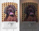 Labrador Chocolate Fall Leaves Portrait Ceramic Night Light Compact, UL-Certified, Ideal for Bedroom, Bathroom, Nursery, Hallway, Kitchen, 6x4x3, Multicolor