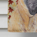 Mastiff Fall Leaves Portrait House Flag 28x40 Porch Sleeve Pole Decorative Outside Yard Banner Artwork Wall Hanging, Polyester