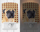 Mastiff Fall Leaves Portrait Ceramic Night Light Compact, UL-Certified, Ideal for Bedroom, Bathroom, Nursery, Hallway, Kitchen, 6x4x3, Multicolor