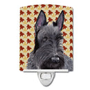 Scottish Terrier Fall Leaves Portrait Ceramic Night Light Compact, UL-Certified, Ideal for Bedroom, Bathroom, Nursery, Hallway, Kitchen, 6x4x3, Multicolor